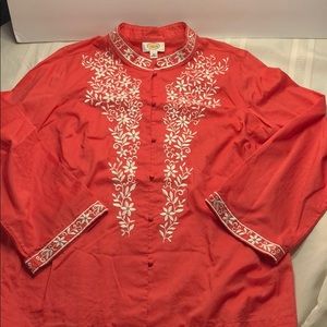 Talbots extra large long sleeve Embroidered tunic